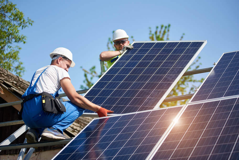MCS-certified engineers installing solar panels in Sunderland